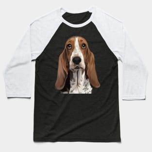 Basset-Hound Illustration Baseball T-Shirt